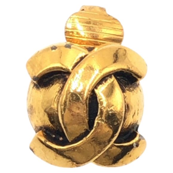 CHANEL Jewelry - CHANEL Coco Mark Gold Metal Earrings for Women